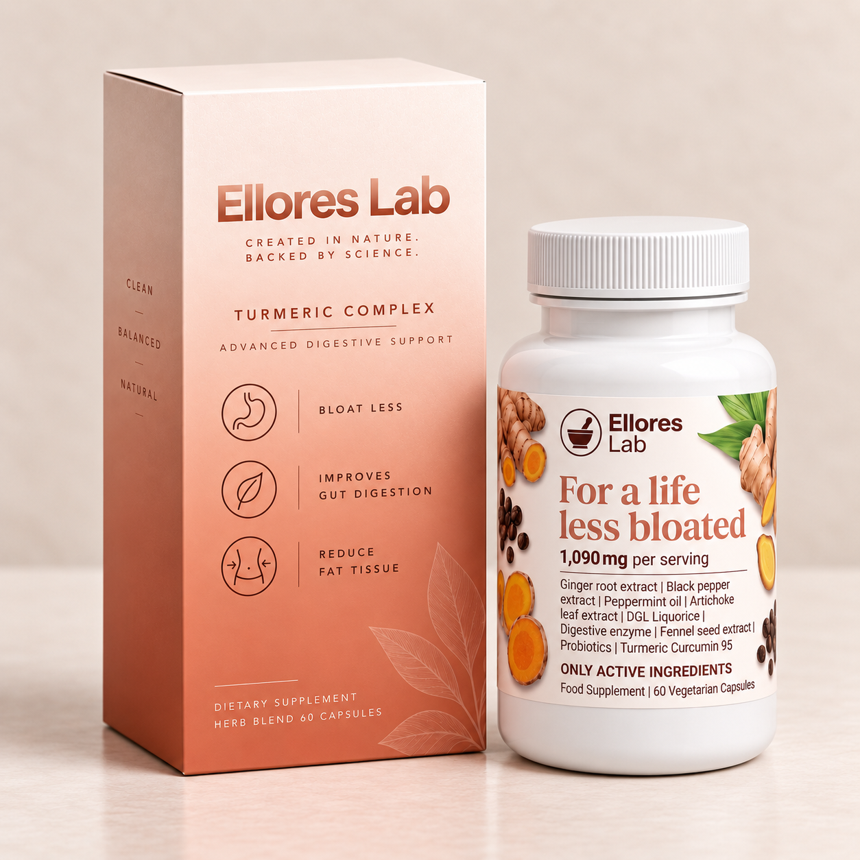 Bloat Less With Turmeric Curcumin (1,090 mg)